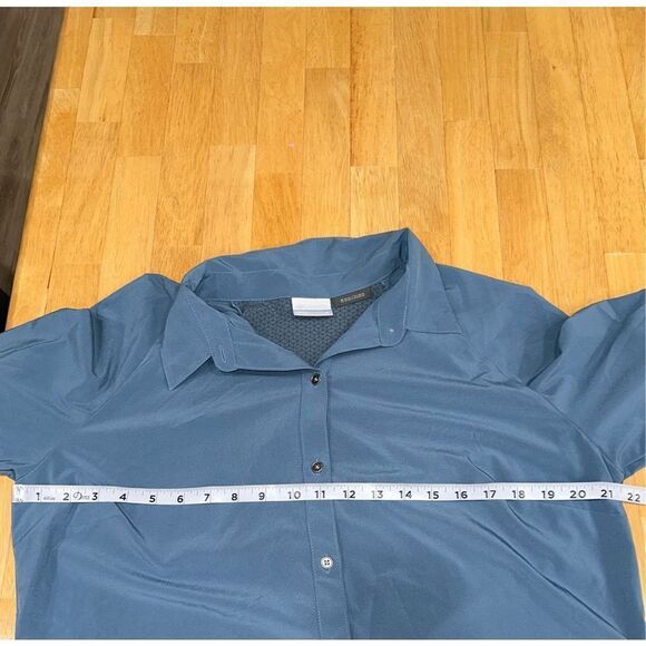 Columbia Blue Omni-Wick Button Front Top Womens XL Utility Roll Tab Sleeves - Picture 6 of 10